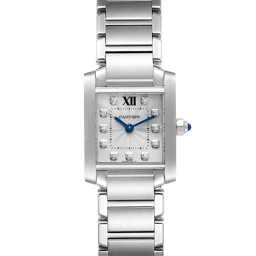 Photo of Cartier Tank Francaise Steel Diamond Small Ladies Watch WE110006 Box Papers