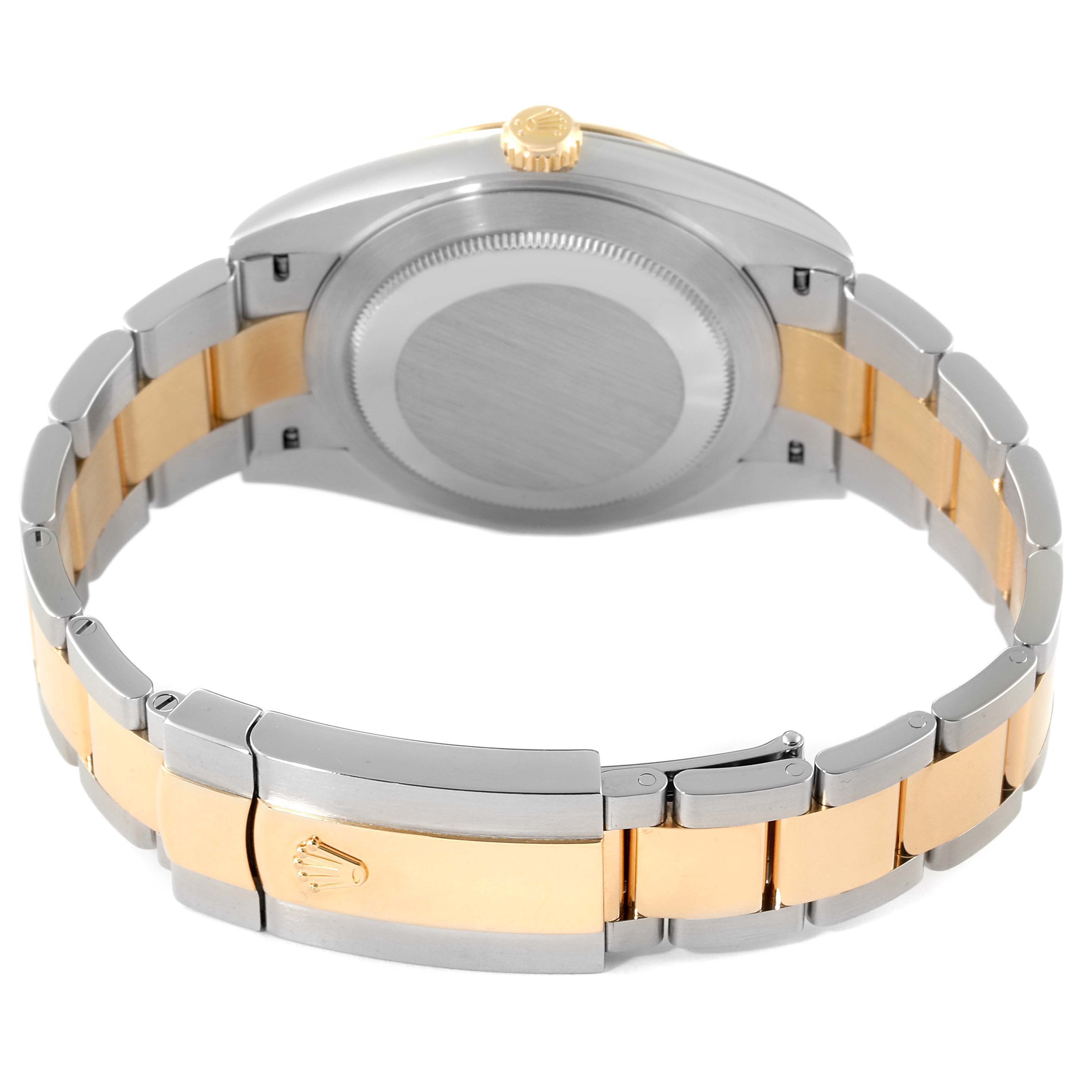 The image shows the back view of a Rolex Datejust 41 126333 Men's Steel and Gold (two tone) Grey Dial 126333 Men's Steel and Gold (two tone) Grey Dial watch, highlighting the clasp and two-tone metal bracelet.