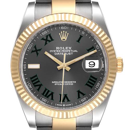 Photo of Rolex Datejust Steel Yellow Gold Wimbledon Dial Mens Watch 126333 Box Card