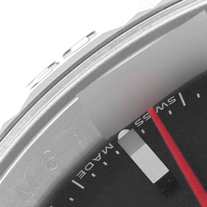 The image shows a close-up of the edge of the dial and bezel of a Rolex Turn-o-Graph 116264 Men's Stainless Steel Black Dial 116264 Men's Stainless Steel Black Dial watch.