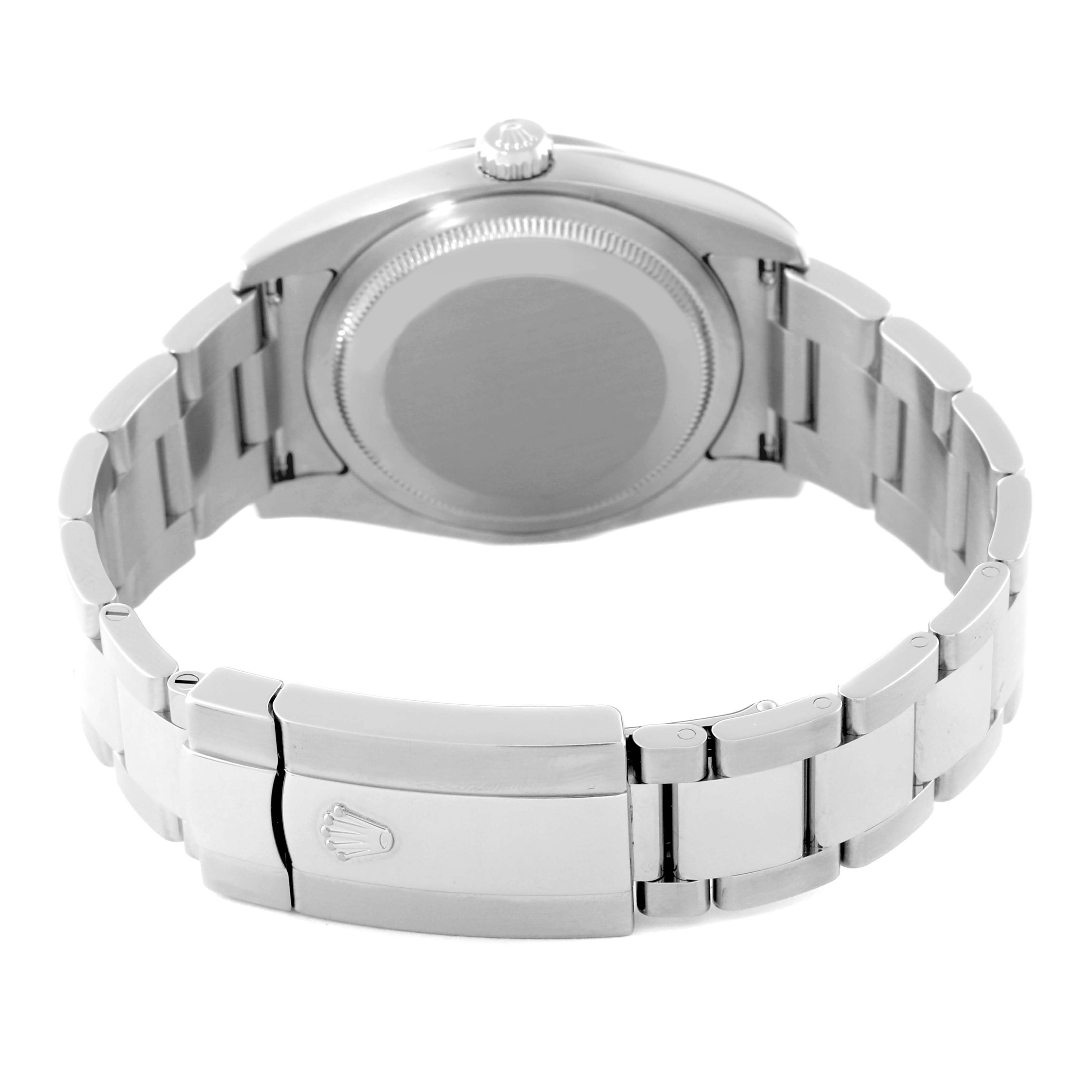 This image shows the back case and bracelet clasp of a Rolex Turn-o-Graph 116264 Men's Stainless Steel Black Dial 116264 Men's Stainless Steel Black Dial watch from a rear angle.