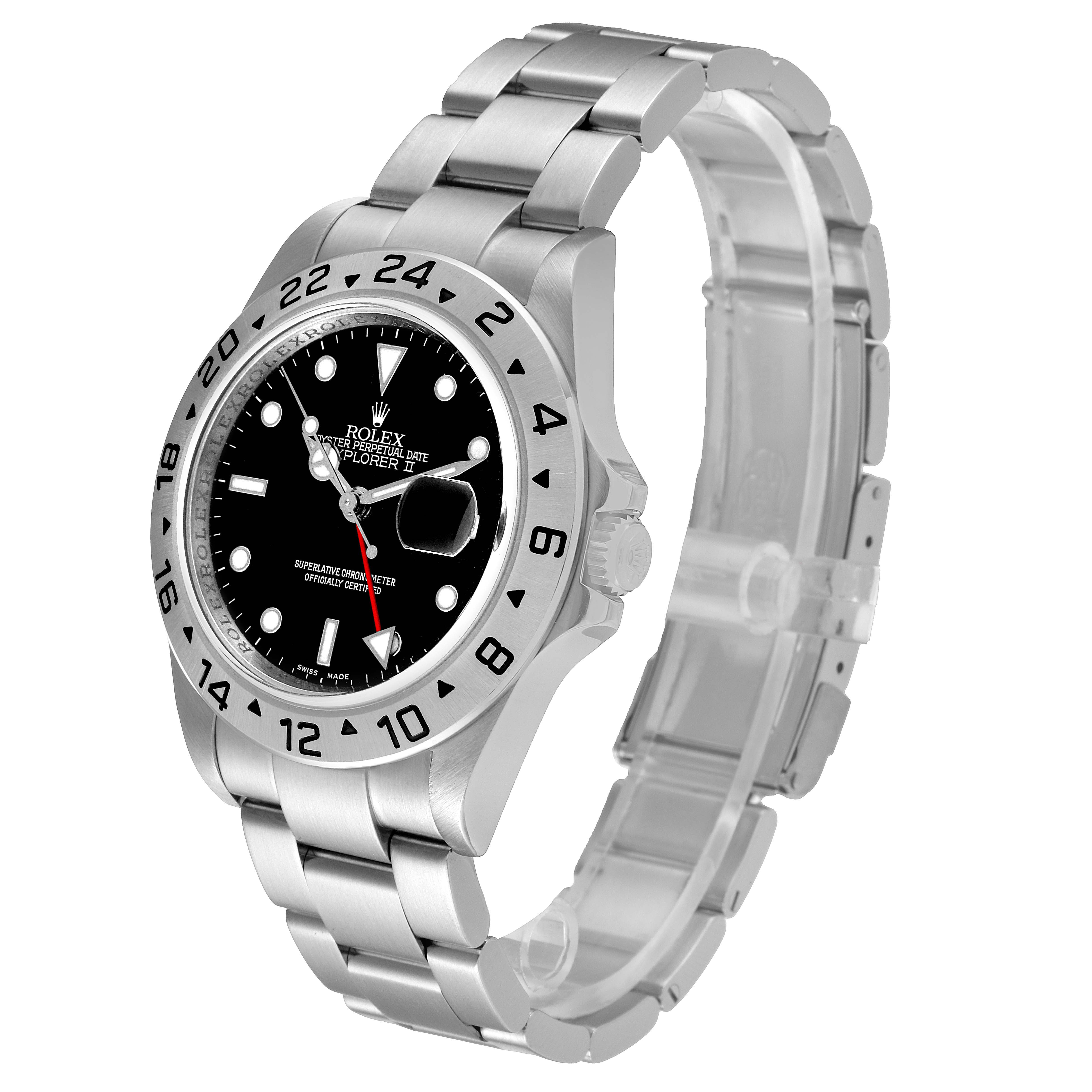 The image shows a Rolex Explorer 16570 Men's Stainless Steel Black Dial 16570 Men's Stainless Steel Black Dial watch at a three-quarter angle highlighting the face, bezel, crown, and bracelet.