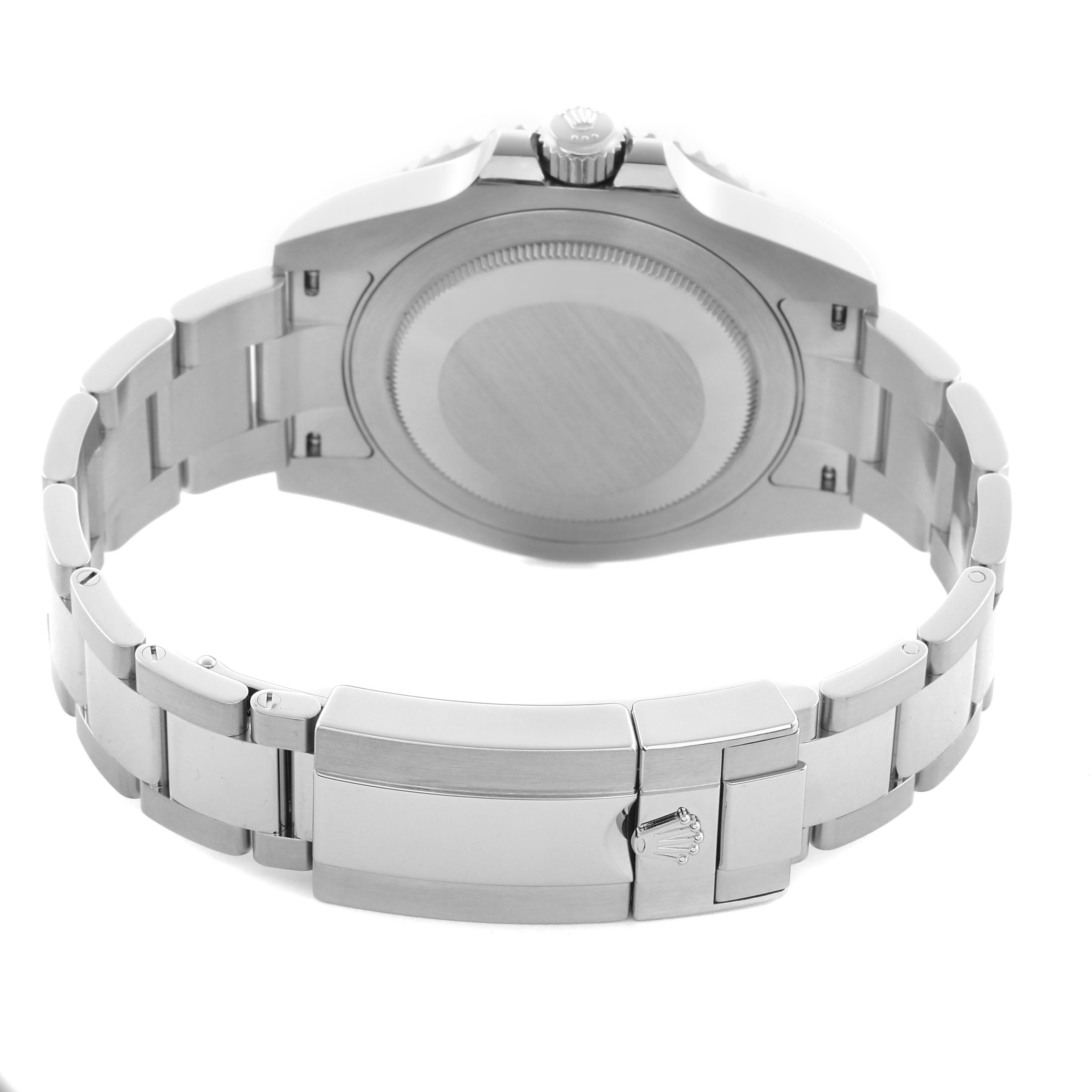 The image shows the back view of a Rolex GMT-Master 126720VTNR Men
s Stainless Steel Black Dial 126720VTNR Men
s Stainless Steel Black Dial watch, highlighting the clasp and links of the bracelet.