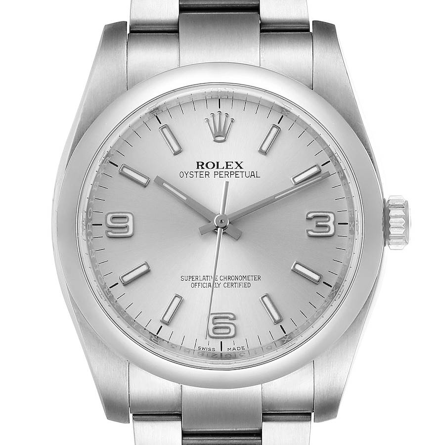 Rolex Oyster Perpetual 36 Silver Dial Steel Mens Watch 116000 SwissWatchExpo