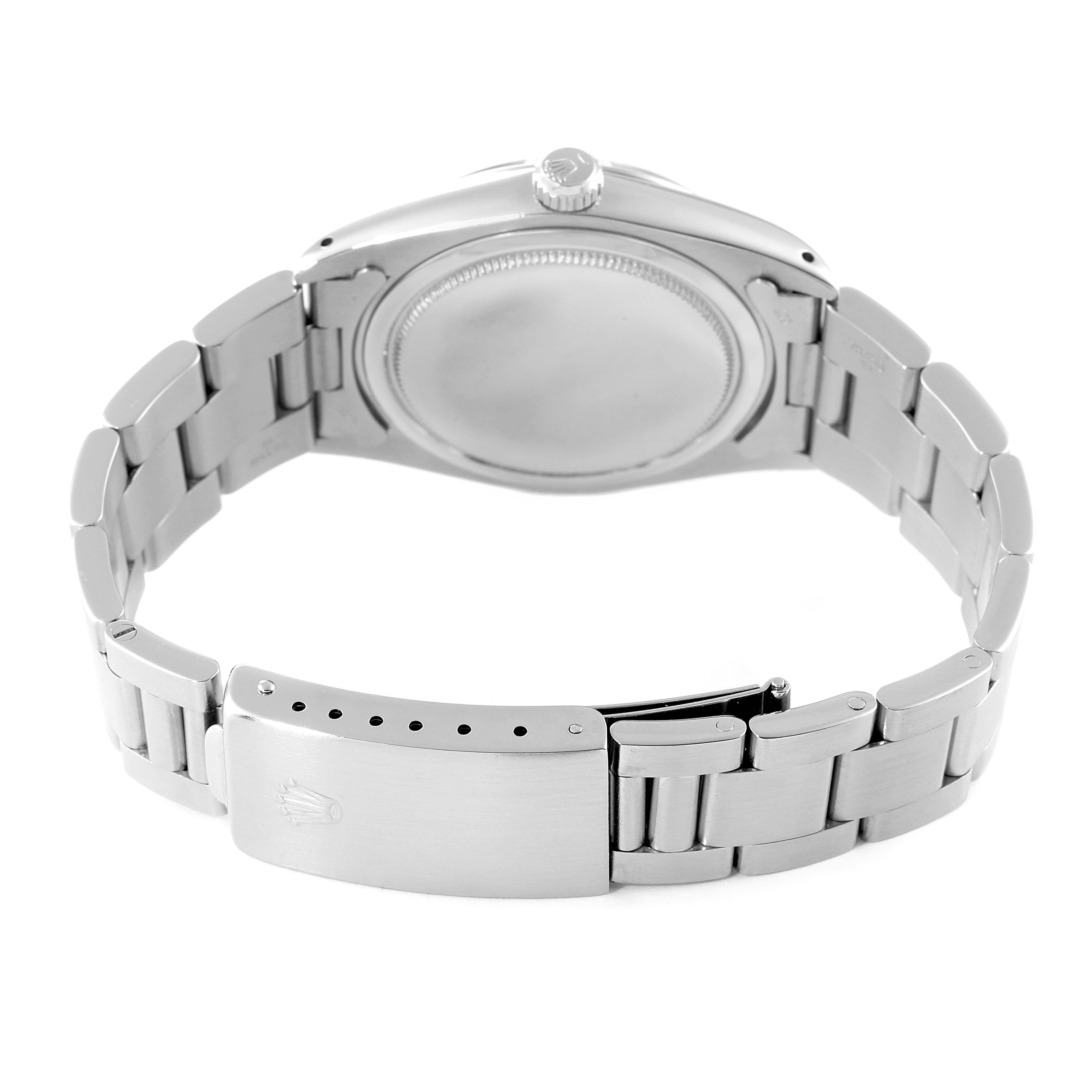 The image shows the back view of a Rolex Vintage Collection 6694 Men's Stainless Steel Silver Dial 6694 Men's Stainless Steel Silver Dial watch, displaying the case back, bracelet, and clasp.