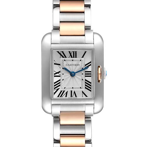 Photo of Cartier Tank Anglaise Small Steel Rose Gold Ladies Watch W5310019 Box Papers