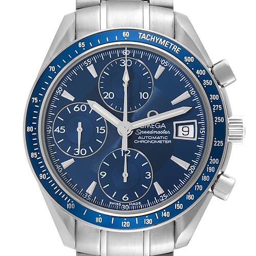 Photo of Omega Speedmaster Blue Dial Chronograph Steel Mens Watch 3212.80.00 Box Card