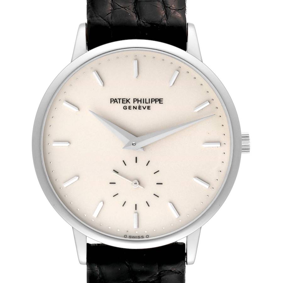 Patek Philippe Calatrava White Gold Ivory Dial Mens Watch 3893 SwissWatchExpo