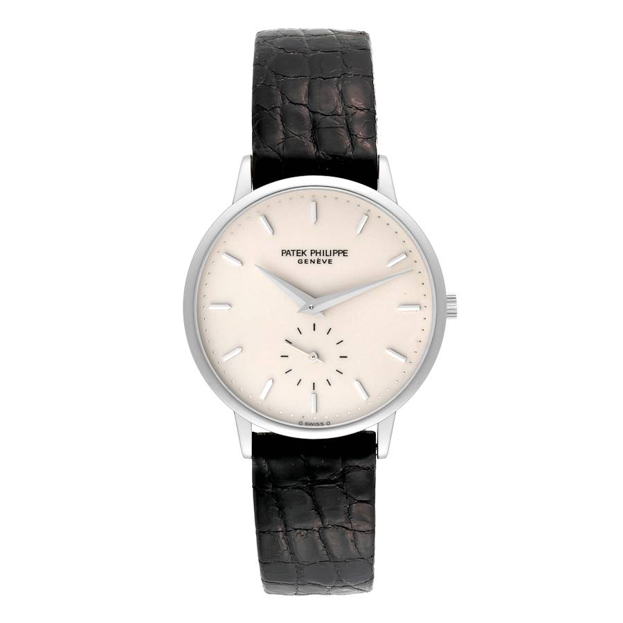 Patek Philippe Calatrava White Gold Ivory Dial Mens Watch 3893