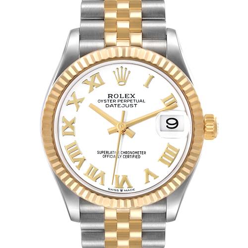 Photo of Rolex Datejust Midsize Steel Yellow Gold White Dial Ladies Watch 278273