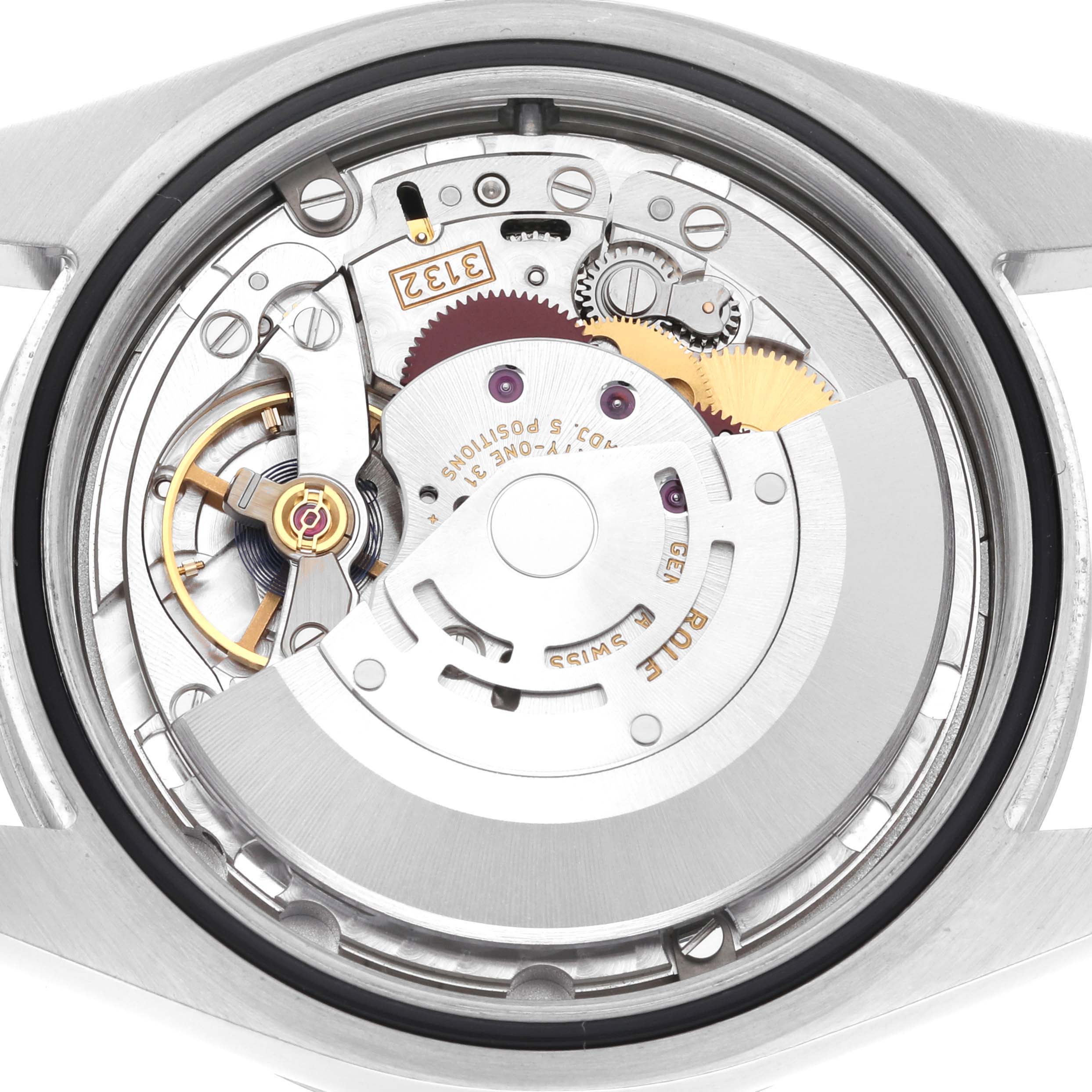 This image shows the inner mechanism and movement parts of a Rolex Explorer 214270 Men
s Stainless Steel Black Dial 214270 Men
s Stainless Steel Black Dial watch from the back.