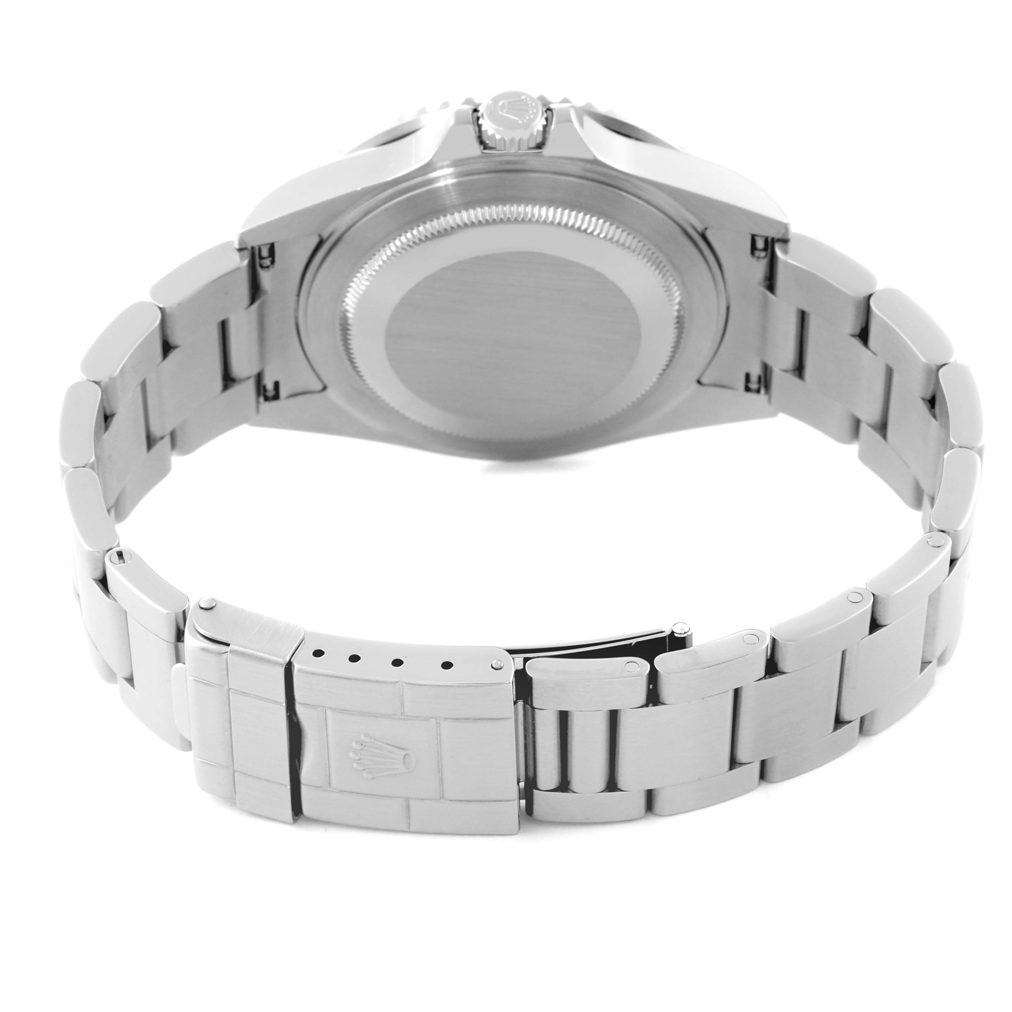 The image shows the backside and clasp of the bracelet for a Rolex GMT-Master 16710 Men's Stainless Steel Black Dial 16710 Men's Stainless Steel Black Dial watch.