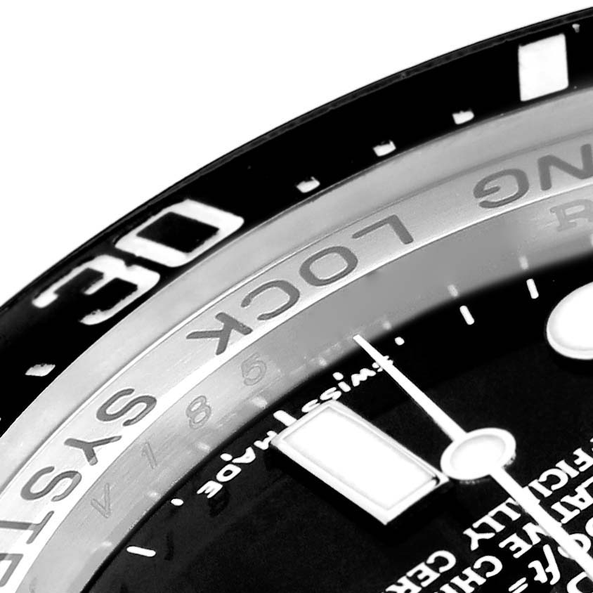 This close-up image shows the bezel, part of the dial, and the "Ring Lock System" text of the Rolex Sea-Dweller 116660 Men
s Stainless Steel Black Dial 116660 Men
s Stainless Steel Black Dial watch.