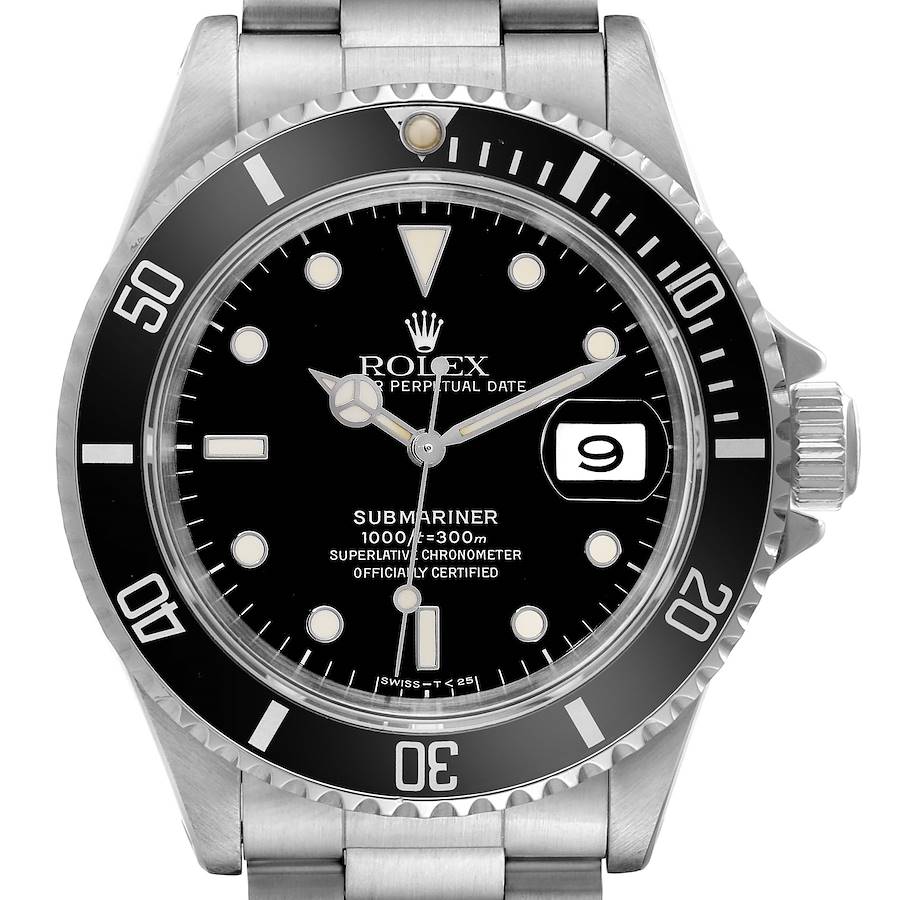 Rolex Submariner Date Black Dial Steel Mens Watch 16610 SwissWatchExpo