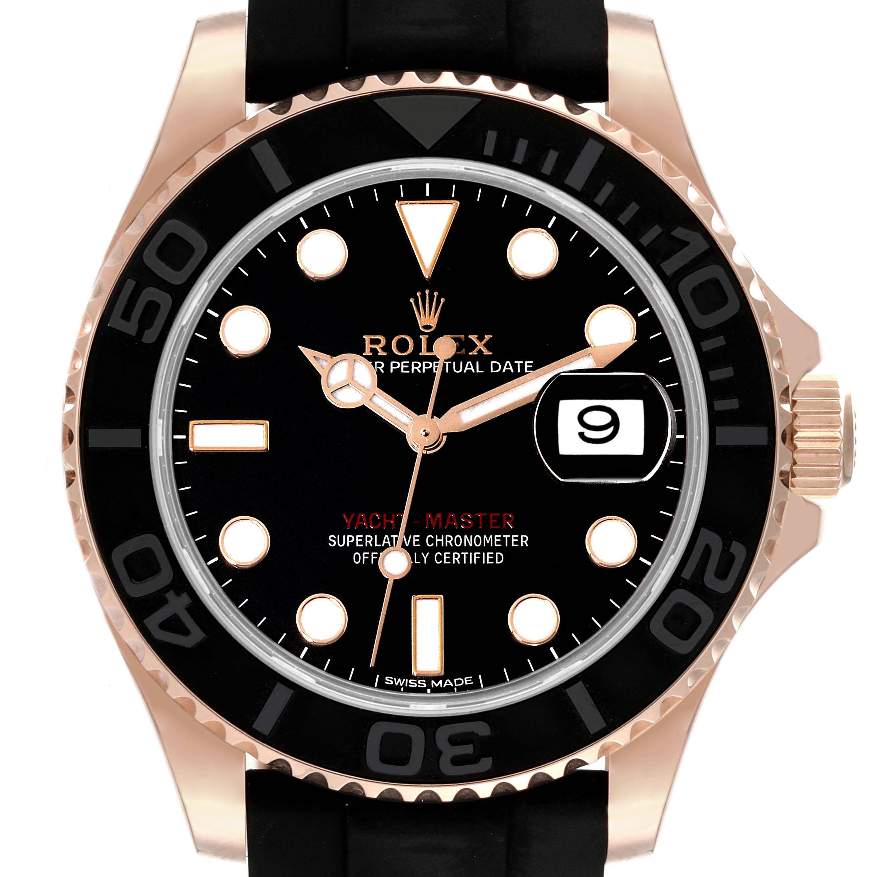 kvarter Telegraf besked Rolex Yachtmaster 40mm Rose Gold Oysterflex Bracelet Mens Watch 116655 |  SwissWatchExpo