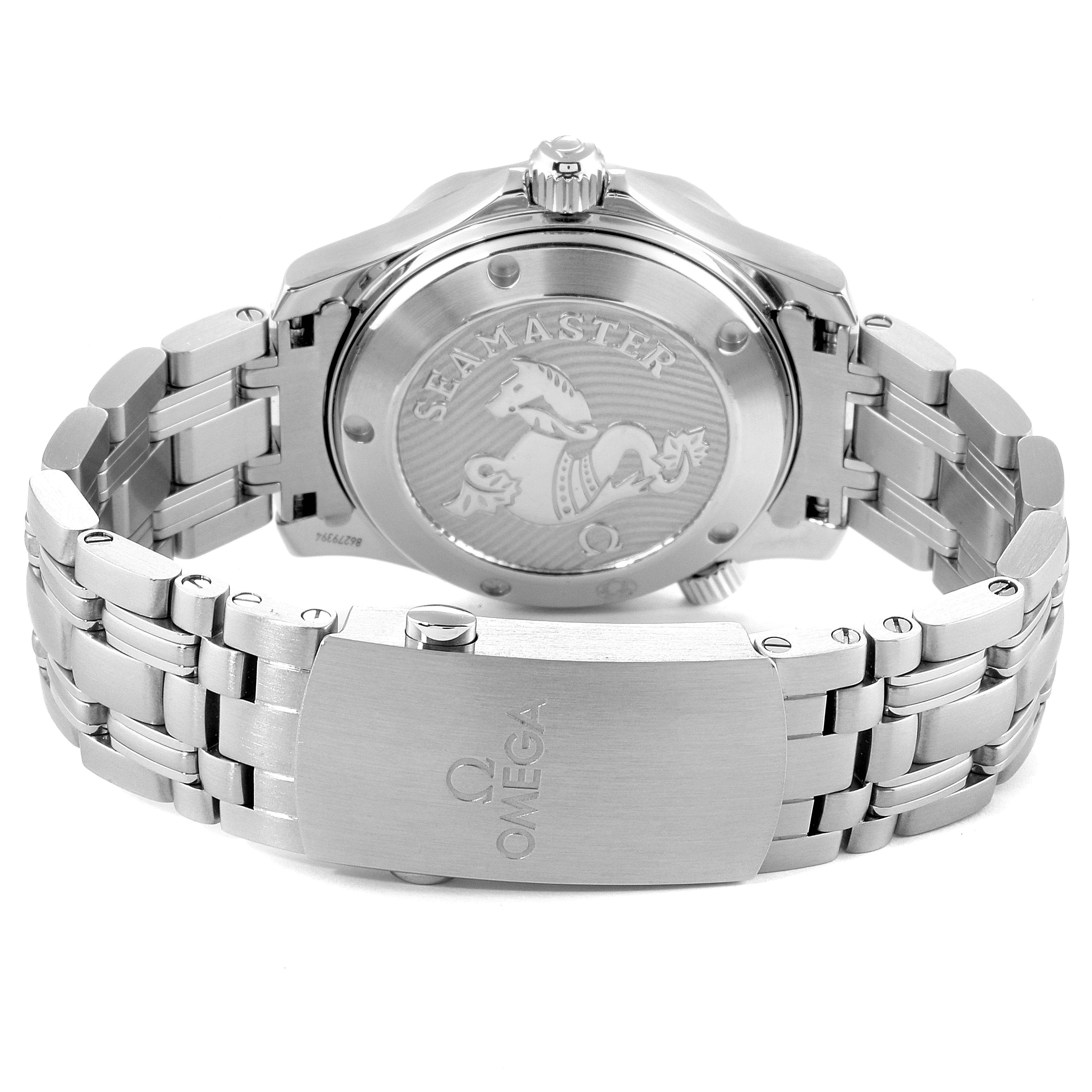 The image shows the back case, clasp, and bracelet of the Omega Seamaster 212.30.36.20.01.002  Men
s Stainless Steel Black Dial 212.30.36.20.01.002  Men
s Stainless Steel Black Dial watch.