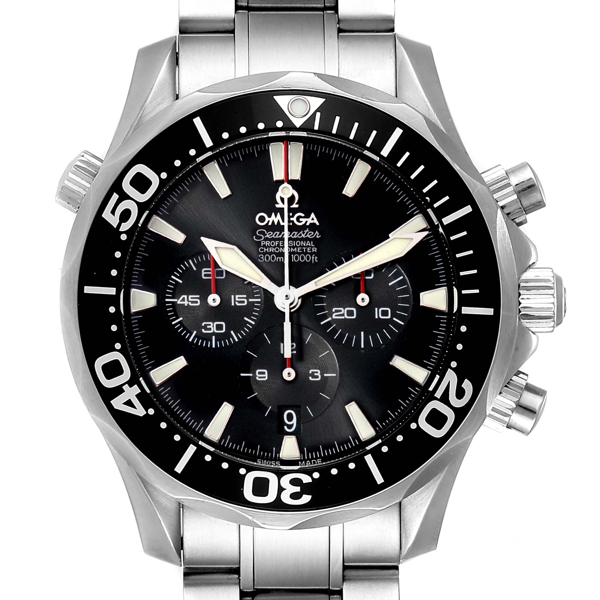 black omega seamaster chronograph