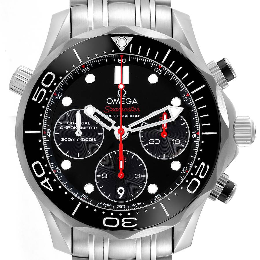 Omega Seamaster Diver 300M Chronograph Steel Watch 212.30.42.50.01.001 Box Card SwissWatchExpo