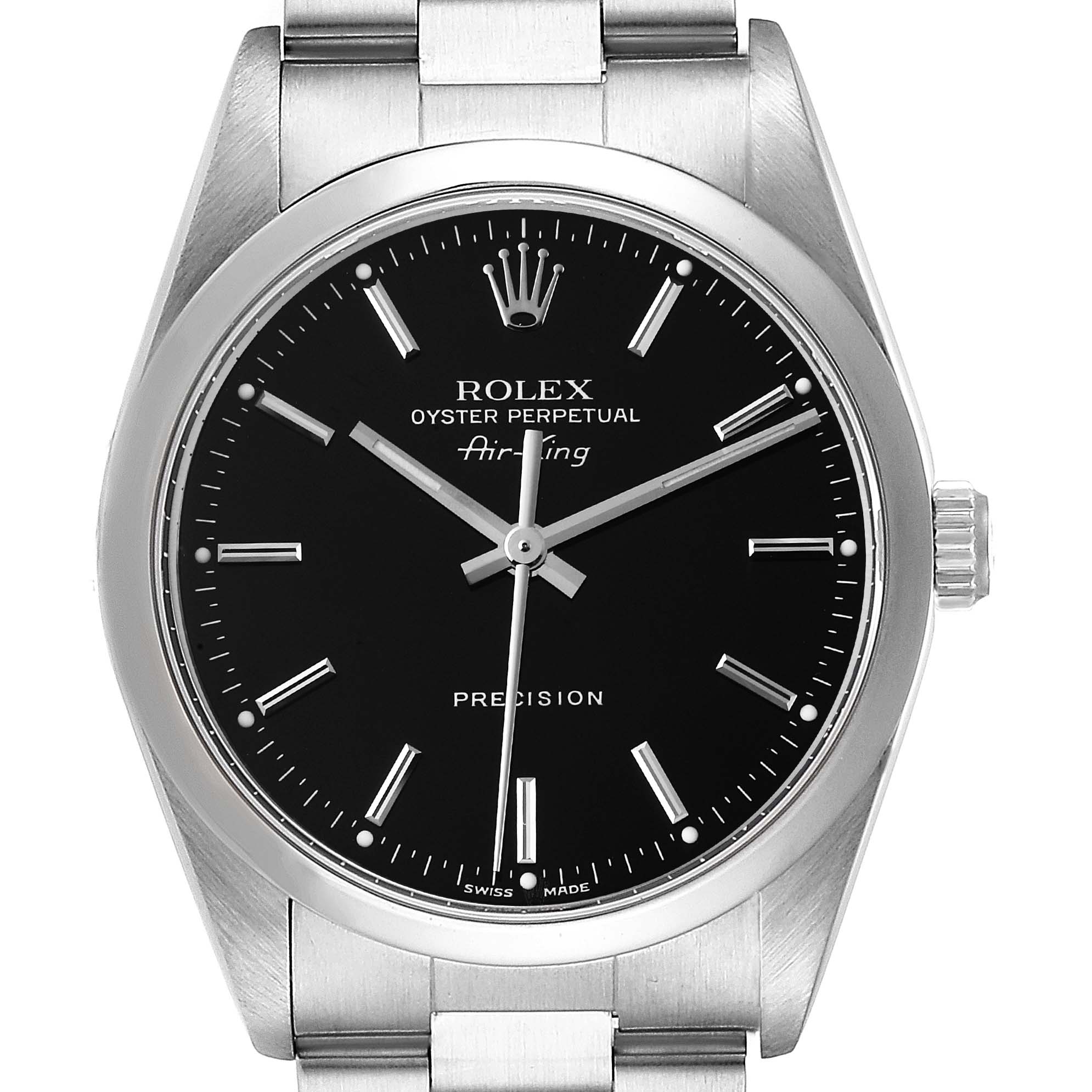 Rolex Air King Black Dial Domed Bezel Steel Mens Watch 14000 ...