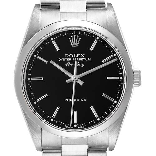 Photo of Rolex Air King Black Dial Domed Bezel Steel Mens Watch 14000