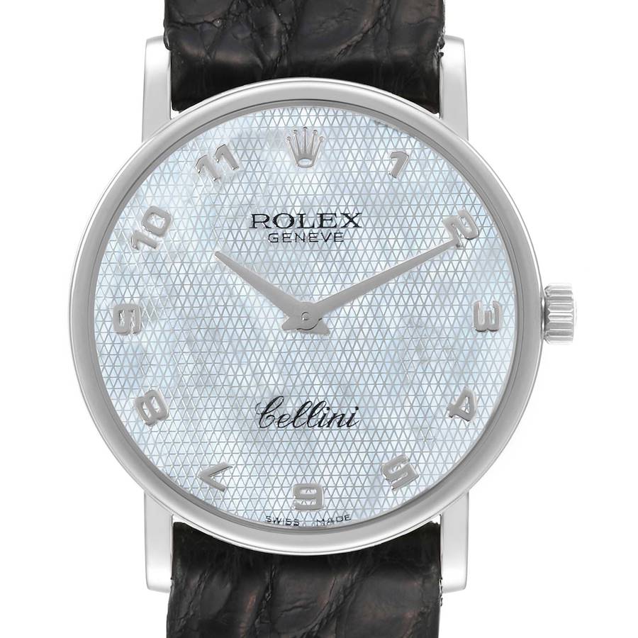 Rolex Cellini Classic White Gold Mother of Pearl Dial Mens Watch 5115 Box SwissWatchExpo
