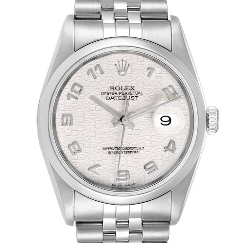Photo of Rolex Datejust Anniversary Jubilee Dial Steel Mens Watch 16200 Box Papers