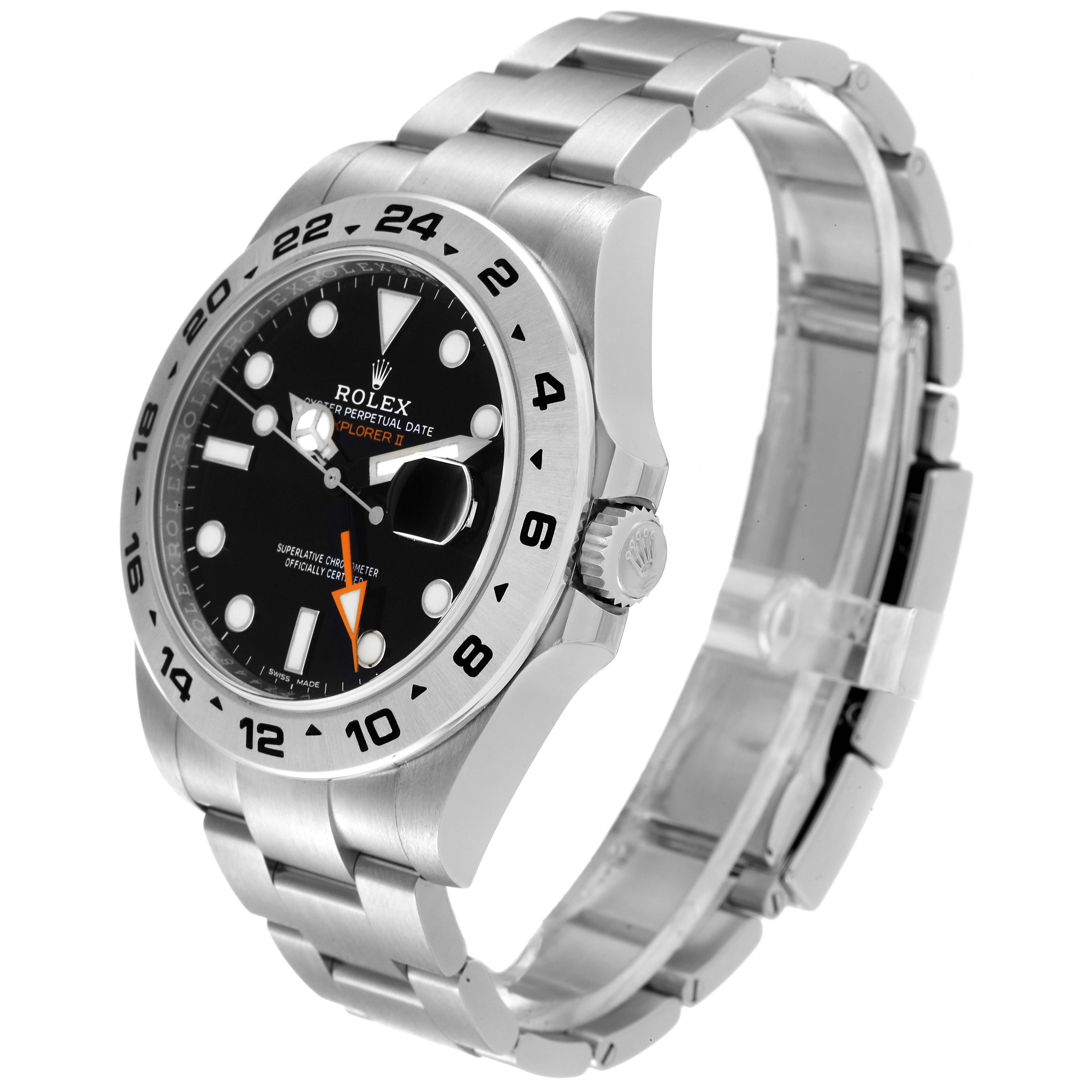 The Rolex Explorer 216570 Men
s Stainless Steel Black Dial 216570 Men
s Stainless Steel Black Dial watch is shown at a three-quarter angle, highlighting its face, bezel, case, and bracelet.