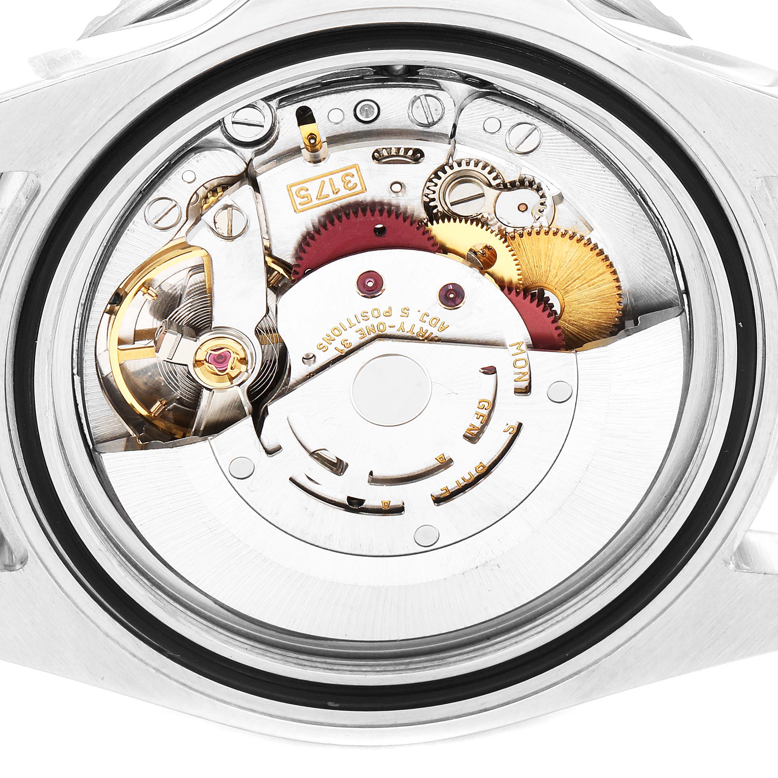 This image shows the interior mechanism of the Rolex GMT-Master 16700 Men
s Stainless Steel Black Dial 16700 Men
s Stainless Steel Black Dial watch from a direct, close-up angle.