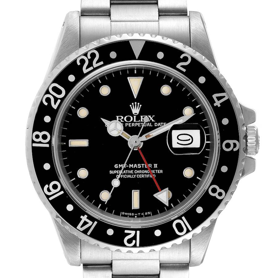 Rolex GMT Master II Fat Lady Vintage Steel Mens Watch 16760 SwissWatchExpo