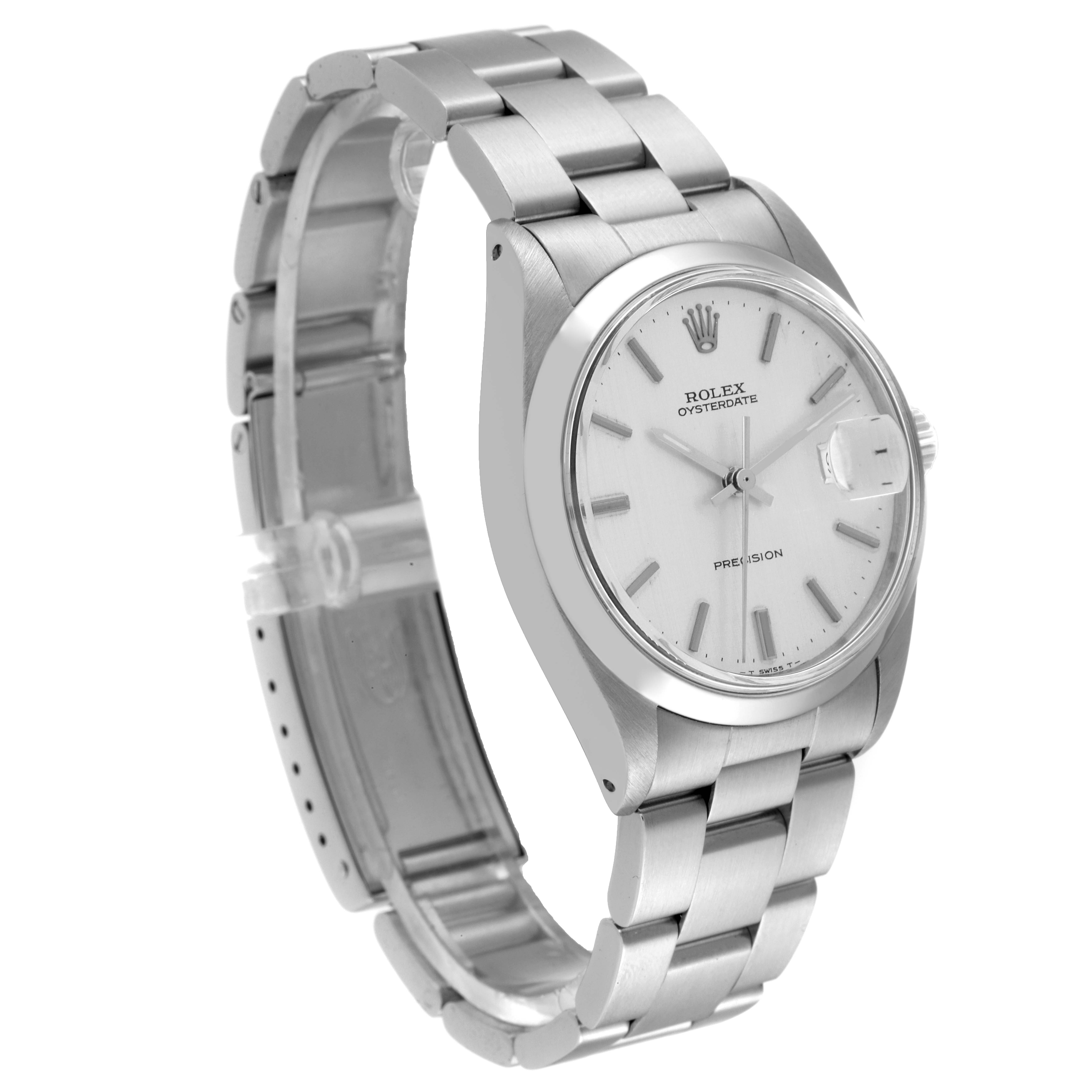 The Rolex Vintage Collection 6694 Men's Stainless Steel Silver Dial 6694 Men's Stainless Steel Silver Dial watch is shown at a three-quarter angle, highlighting the face, bezel, crown, and bracelet.