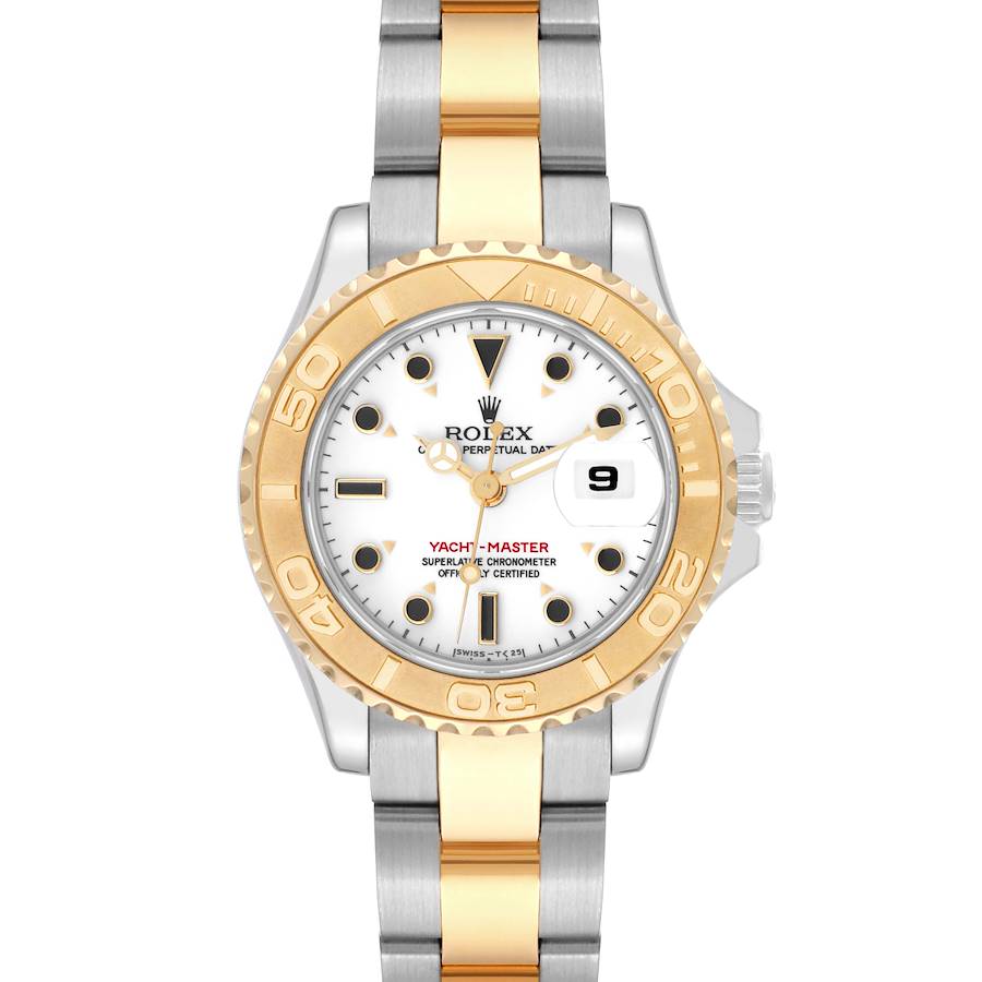Rolex Yachtmaster 29 White Dial Steel Yellow Gold Ladies Watch 69623 Box Papers SwissWatchExpo