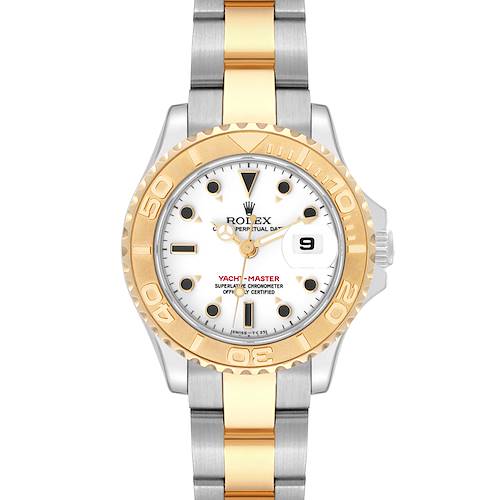 Photo of Rolex Yachtmaster 29 White Dial Steel Yellow Gold Ladies Watch 69623 Box Papers