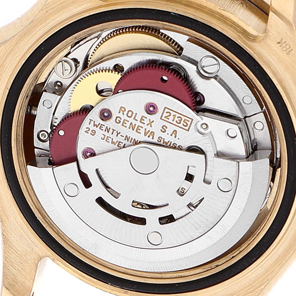 The image shows the internal movement mechanism of a Rolex Yacht-Master 69628 Women's Yellow Gold White Dial 69628 Women's Yellow Gold White Dial watch.