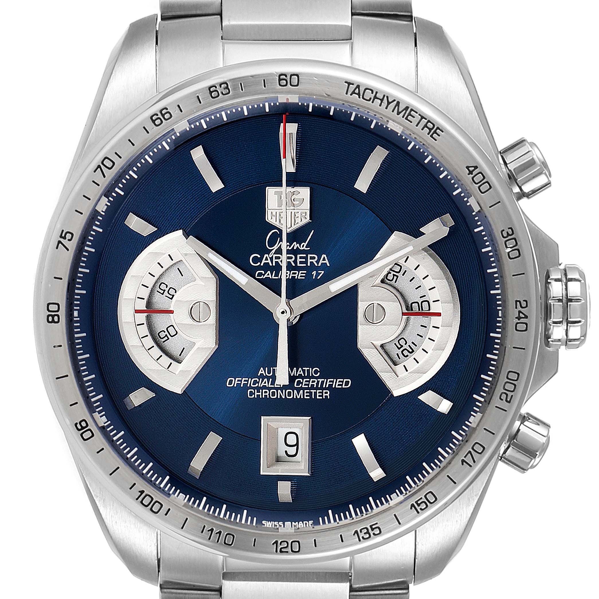 Heuer Grand Blue Dial Limited Edition Steel Mens Watch |