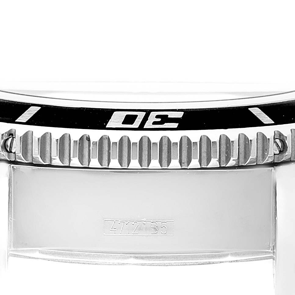 The image shows a close-up side view of the bezel and case edge of a Breitling Superocean A17364 Men's Stainless Steel Black Dial A17364 Men's Stainless Steel Black Dial watch.