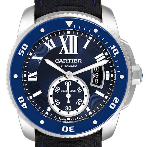Photo of Cartier Calibre Diver Stainless Steel Blue Dial Watch WSCA0010 Box Papers