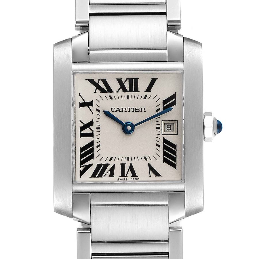 Cartier Tank Francaise Midsize 25mm Ladies Steel Watch W51011Q3 Box Papers SwissWatchExpo