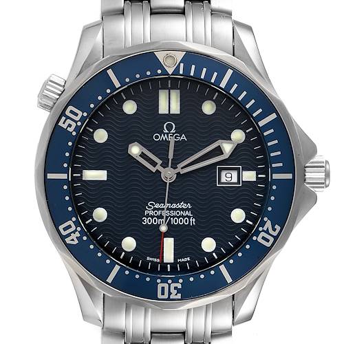 Photo of Omega Seamaster 41 James Bond Blue Dial Steel Watch 2541.80.00 Box Card