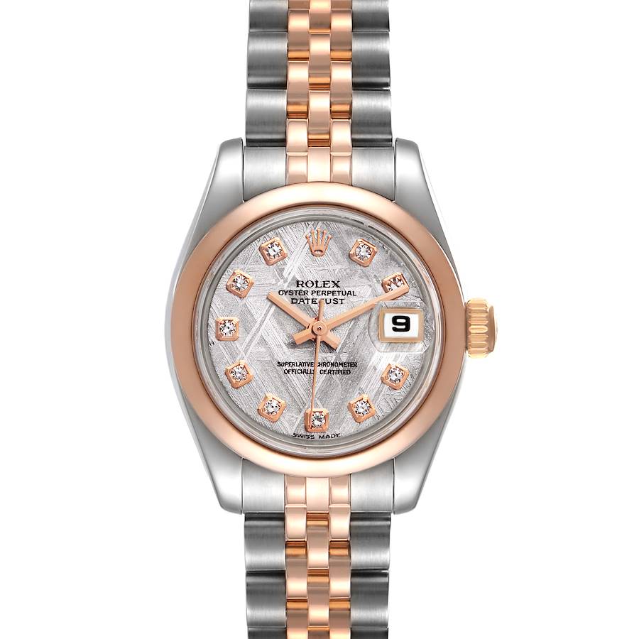 Rolex Datejust 26 Steel Rose Gold Meteorite Diamond Dial Ladies Watch 179161 Box Papers SwissWatchExpo