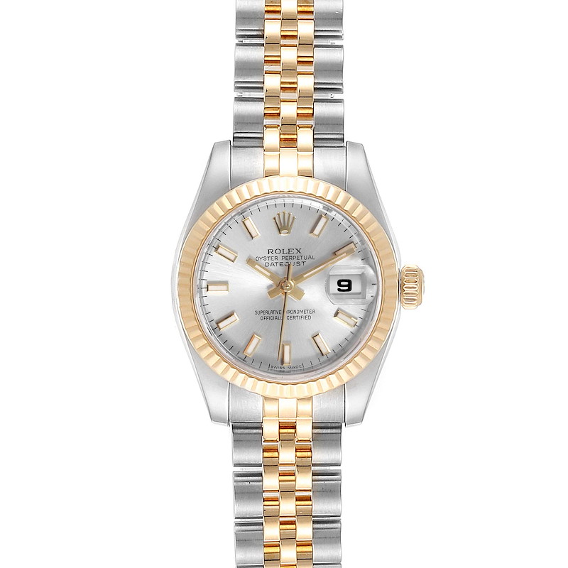 Rolex Datejust 26 Steel Yellow Gold Silver Dial Ladies Watch 179173 SwissWatchExpo