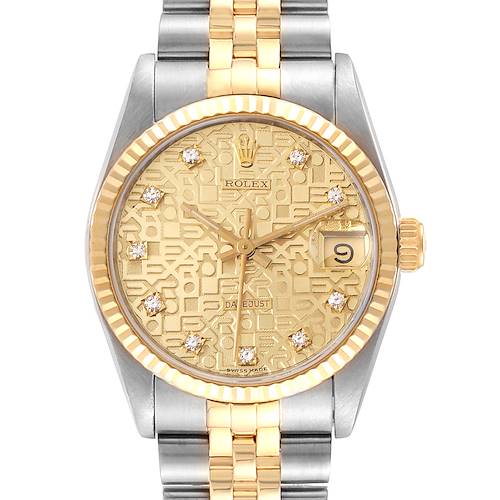 Photo of Rolex Datejust Midsize 31 Steel Yellow Gold Diamond Ladies Watch 68273