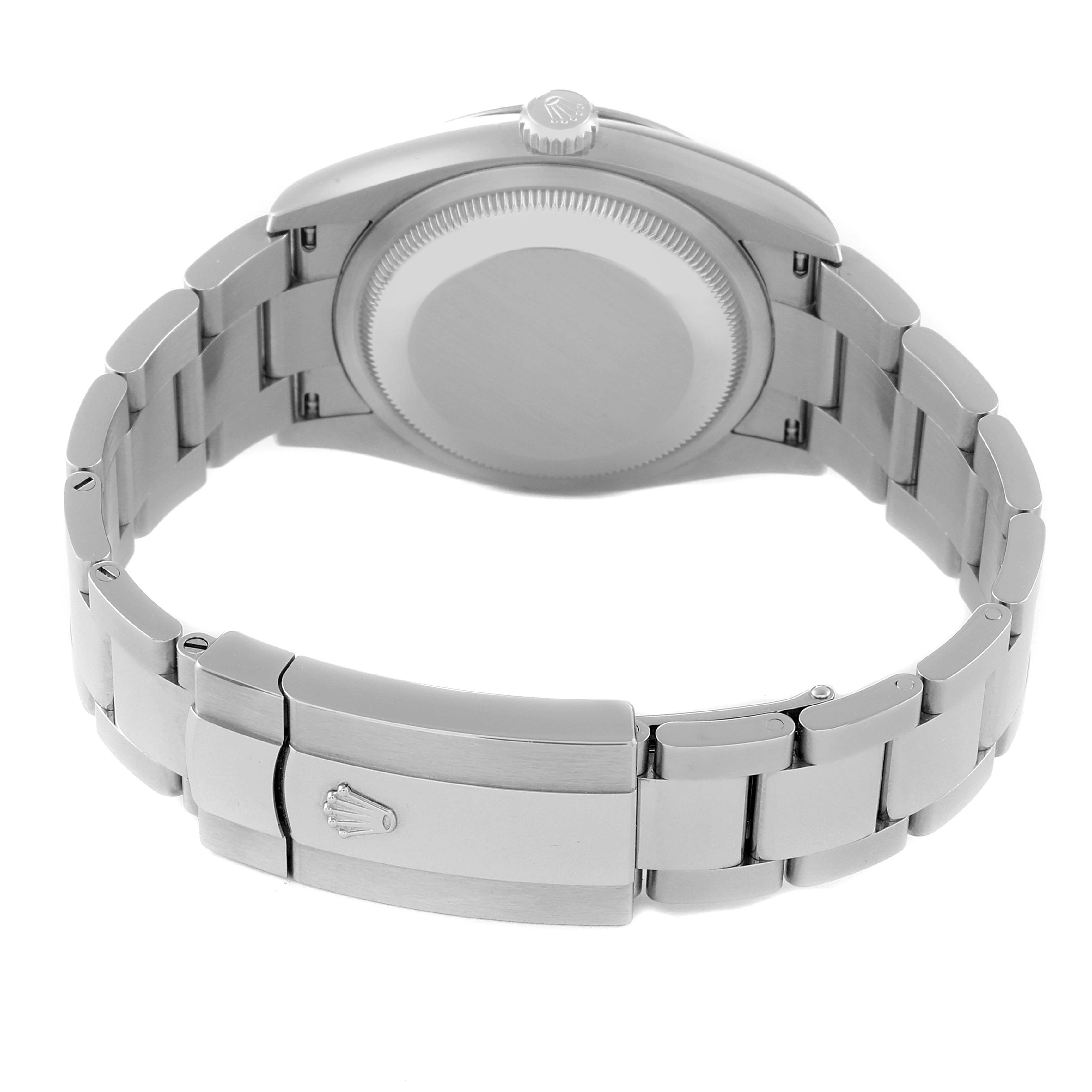 The image shows the back case and metal bracelet of a Rolex Datejust 126234 Men's Stainless Steel Blue Dial 126234 Men's Stainless Steel Blue Dial watch from a rear angle.