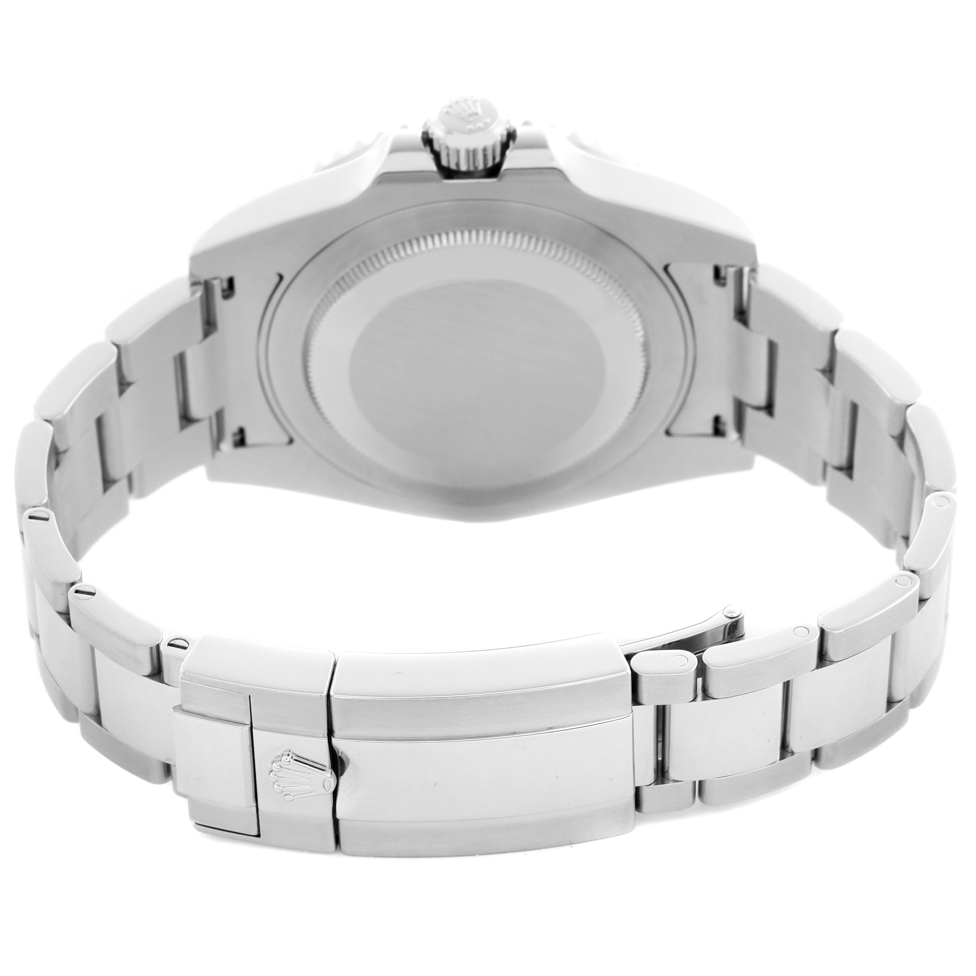 The image shows the back of a Rolex GMT-Master 116710 Men's Stainless Steel Black Dial 116710 Men's Stainless Steel Black Dial, highlighting the bracelet, clasp, and case back.