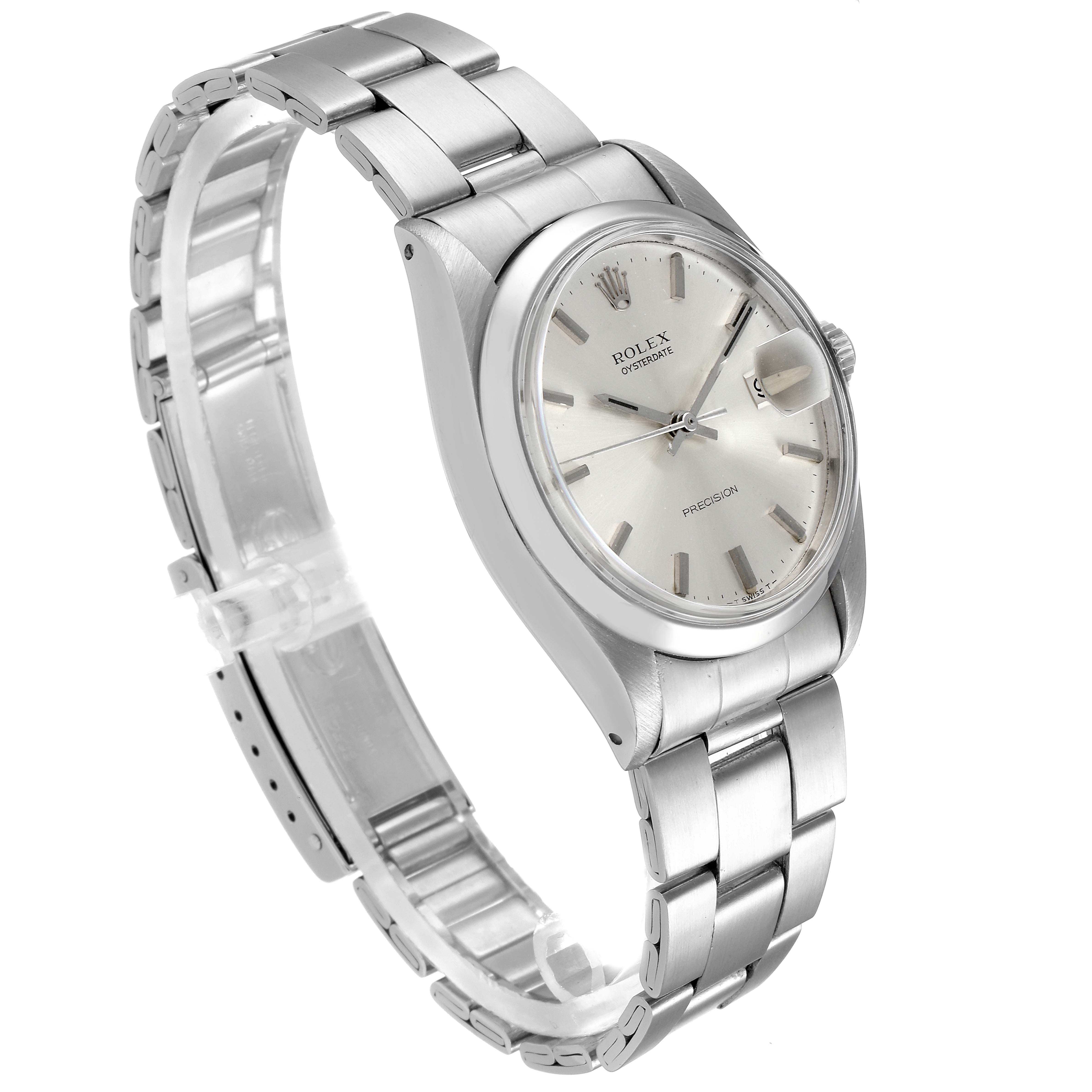 The Rolex Vintage Collection 6694 Men
s Stainless Steel Silver Dial 6694 Men
s Stainless Steel Silver Dial watch is shown at a three-quarter angle, displaying the face, case, and metal bracelet.