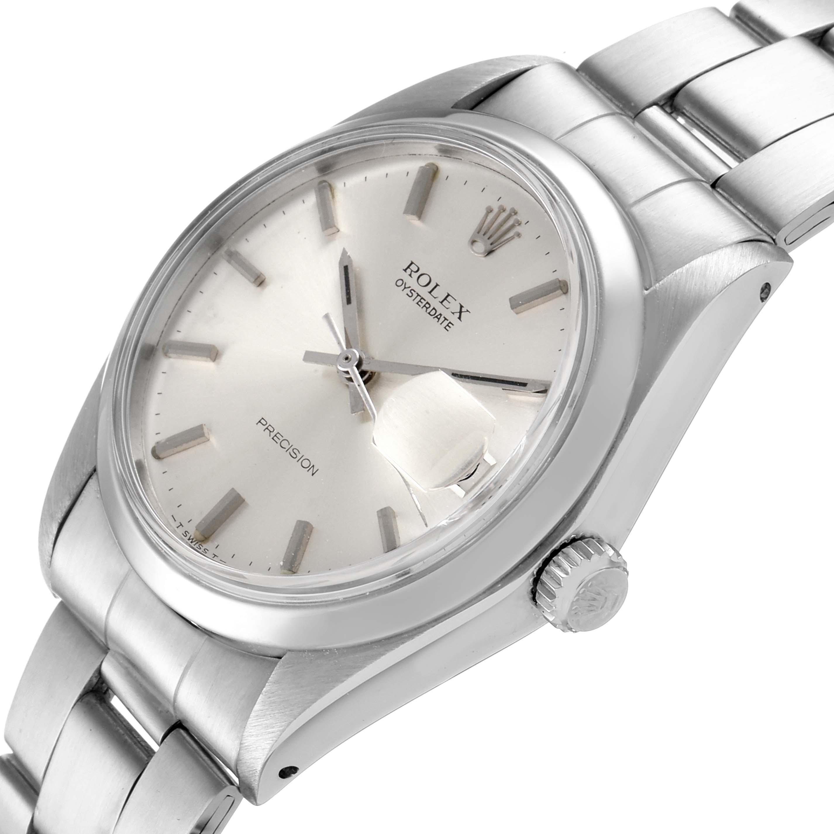 This image shows the Vintage Collection model by Rolex from a right-side angle, highlighting the dial, case, and bracelet.
