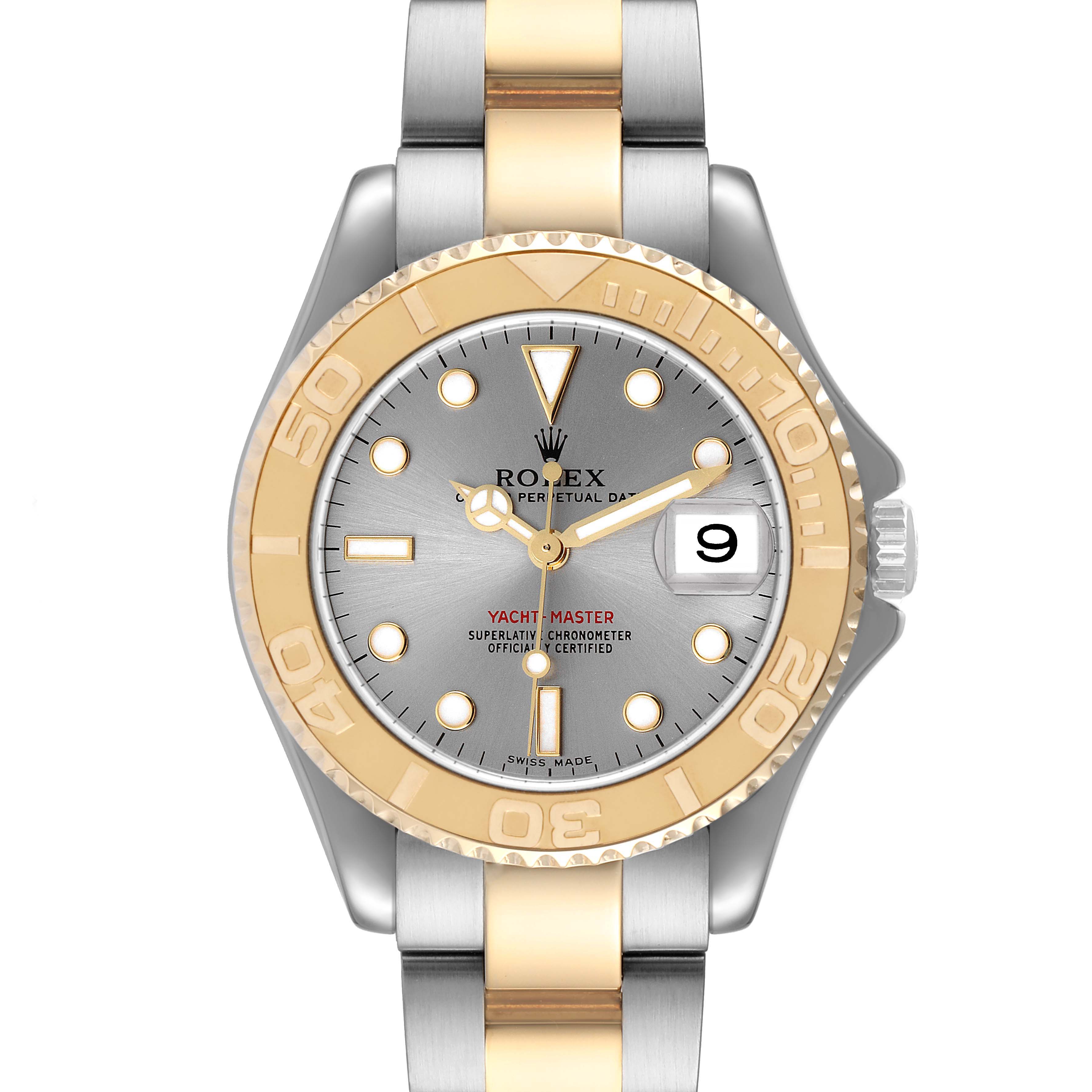 Rolex Yachtmaster 35 Midsize Steel Yellow Gold Grey Dial Mens Watch ...