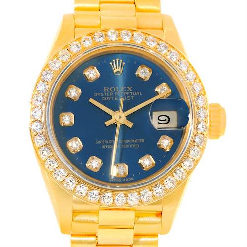 Photo of Rolex Datejust President 18k Yellow Gold Diamond Ladies Watch 69178