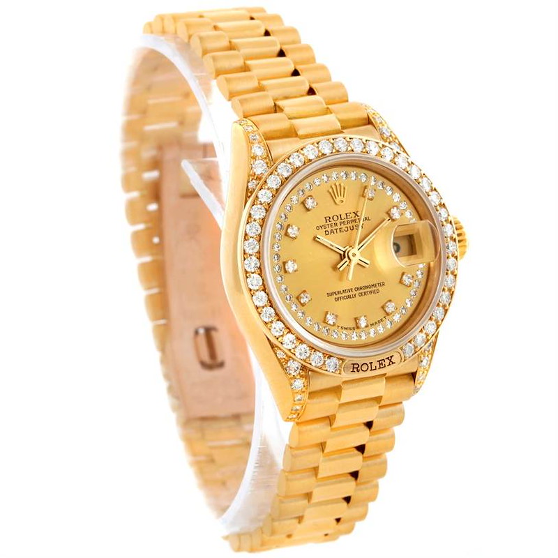 Rolex President Crown Collection 18K Yellow Gold Diamond Watch 69158 SwissWatchExpo