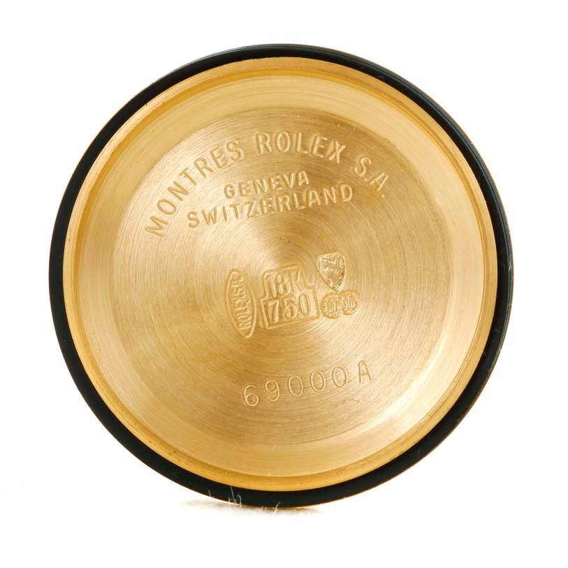 The image shows the inner case back of a Rolex President 69178 Women's Yellow Gold Champagne Dial 69178 Women's Yellow Gold Champagne Dial model watch, displaying markings and serial numbers.
