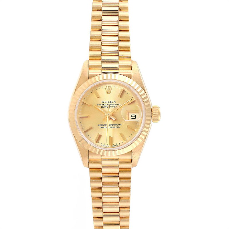 Rolex President Datejust 26mm 18k Yellow Gold Ladies Watch 69178 ...